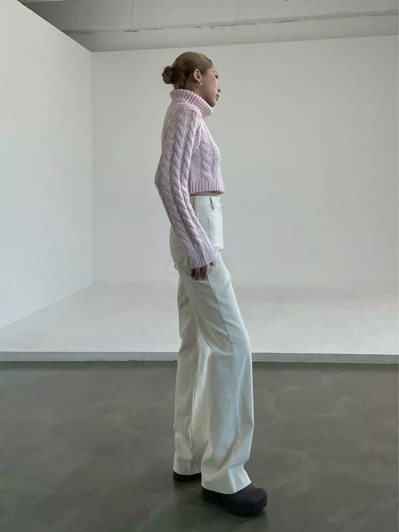 Creamvilla - Korean Women Fashion - #momslook - Lgossy Cable Knit Tee - 5
