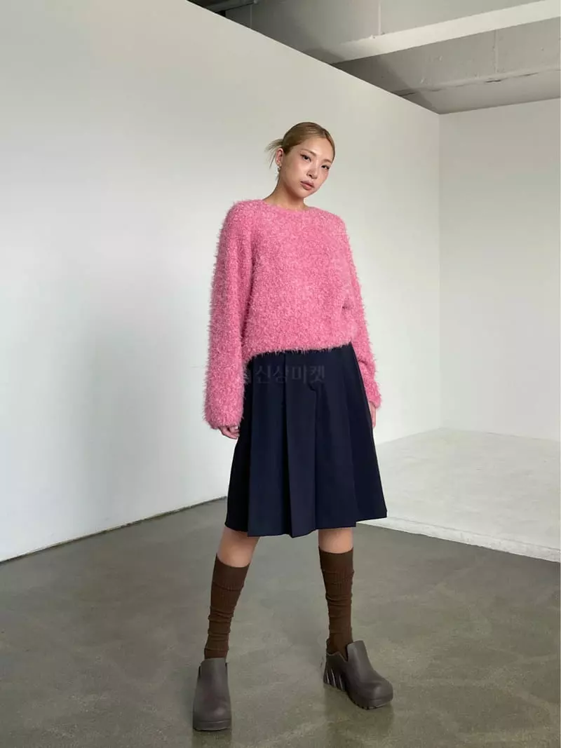 Creamvilla - Korean Women Fashion - #vintagekidsstyle - Mongle Knit Tee