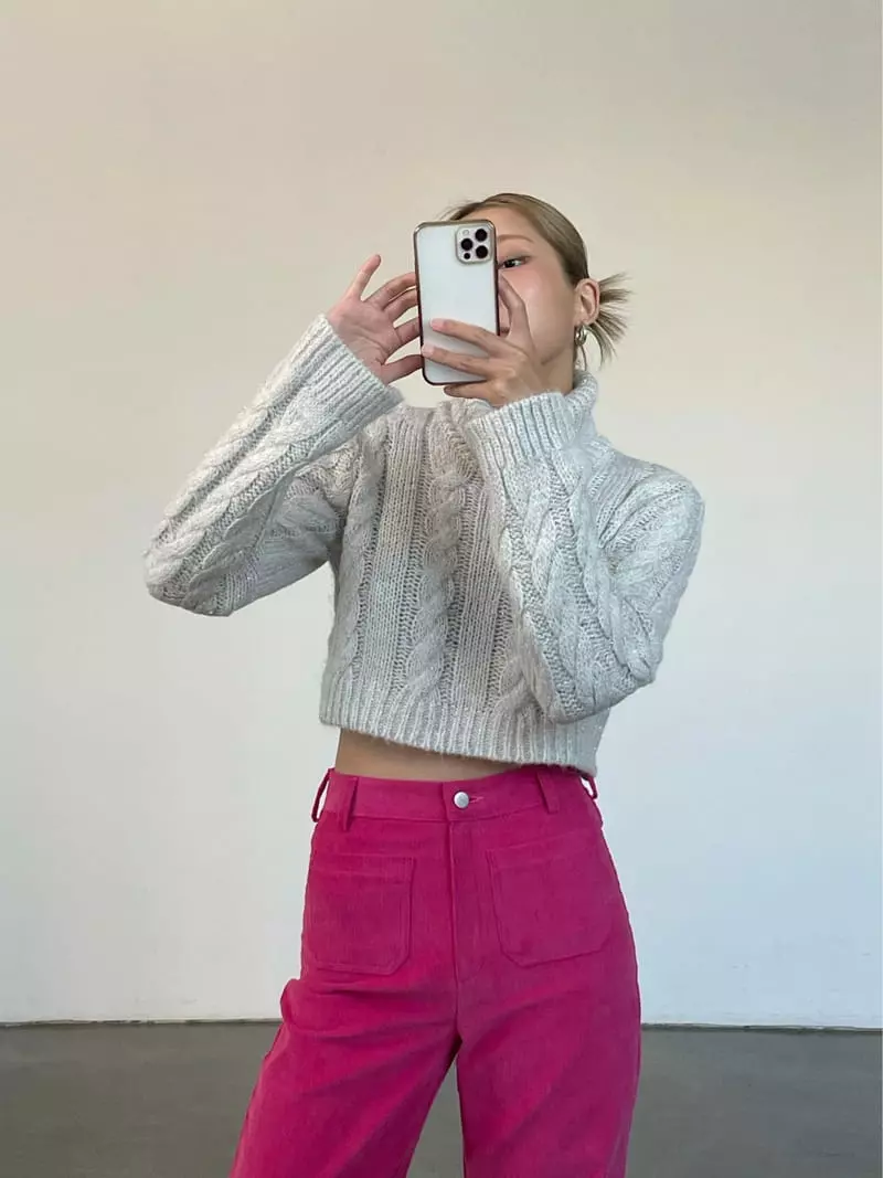 Creamvilla - Korean Women Fashion - #womensfashion - Lgossy Cable Knit Tee - 2