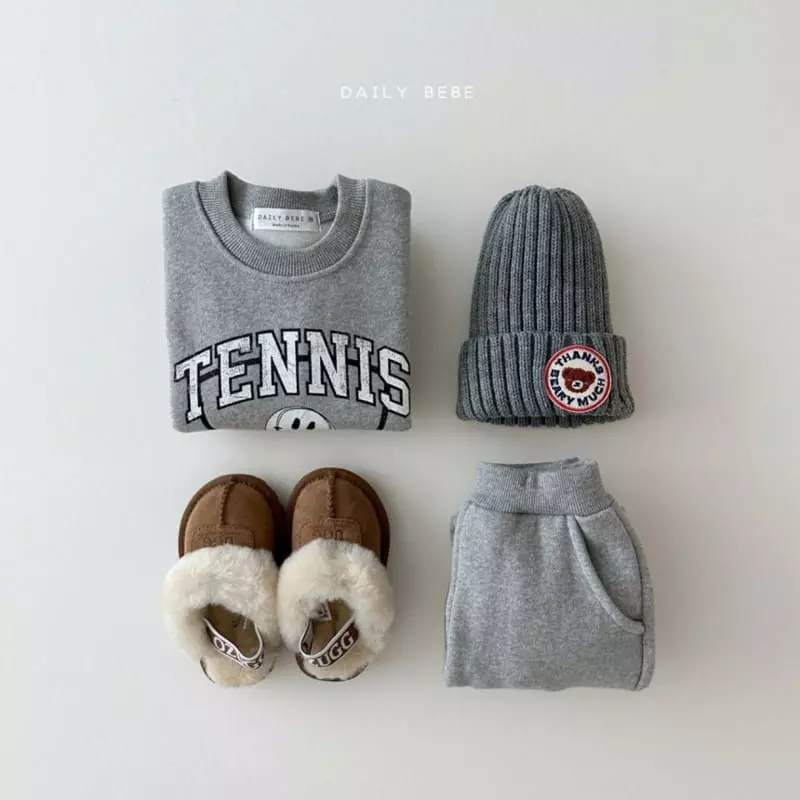 Daily Bebe - Korean Children Fashion - #Kfashion4kids - Tennis Smile Top Bottom Set - 5
