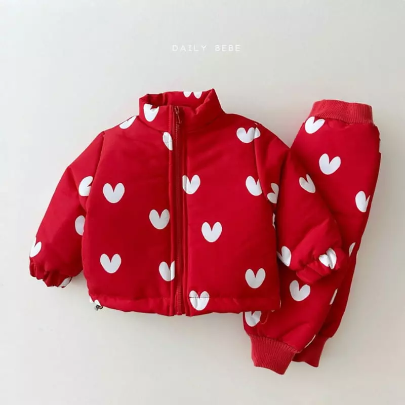 Daily Bebe - Korean Children Fashion - #Kfashion4kids - Snow Top Bottom Set