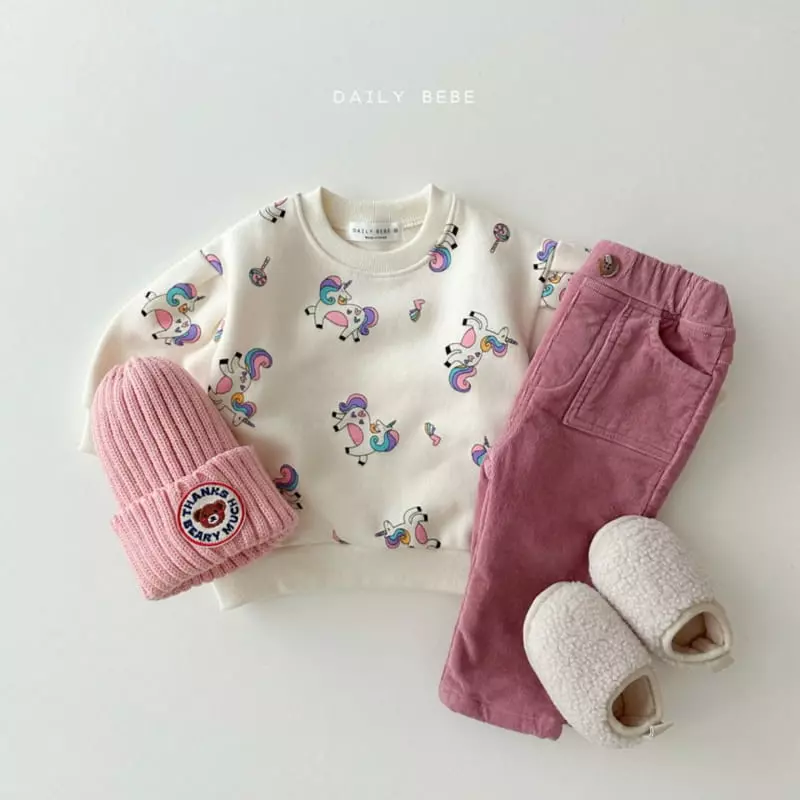 Daily Bebe - Korean Children Fashion - #Kfashion4kids - Fleece Rib Pants - 9