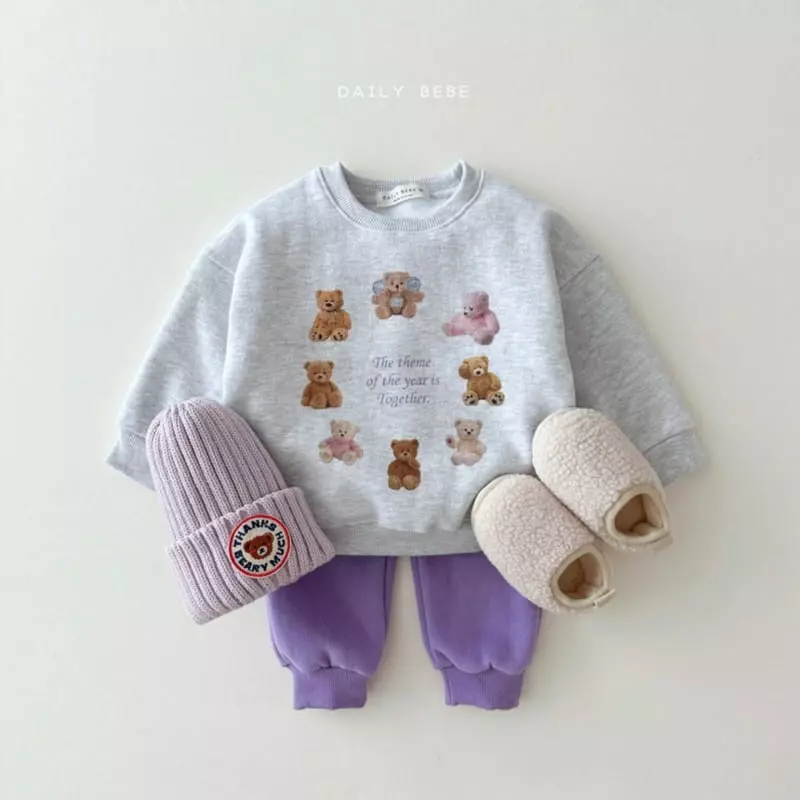 Daily Bebe - Korean Children Fashion - #prettylittlegirls - Color Bear Top Bottom Set - 4