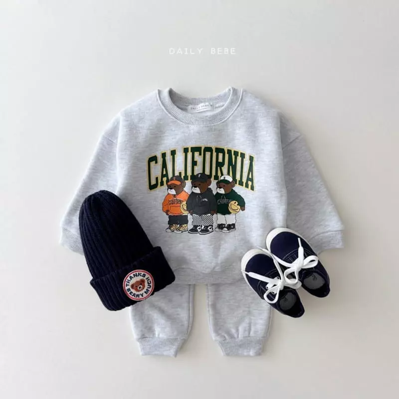 Daily Bebe - Korean Children Fashion - #childofig - Hip Bear Top Bottom Set - 2