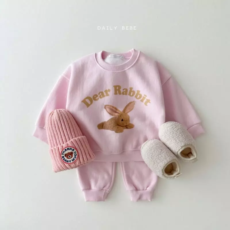 Daily Bebe - Korean Children Fashion - #discoveringself - Lie Down Friends Top Bottom Set - 2