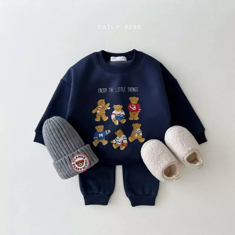 Daily Bebe - Korean Children Fashion - #fashionkids - Vintage Bear Top Bottom Set - 6