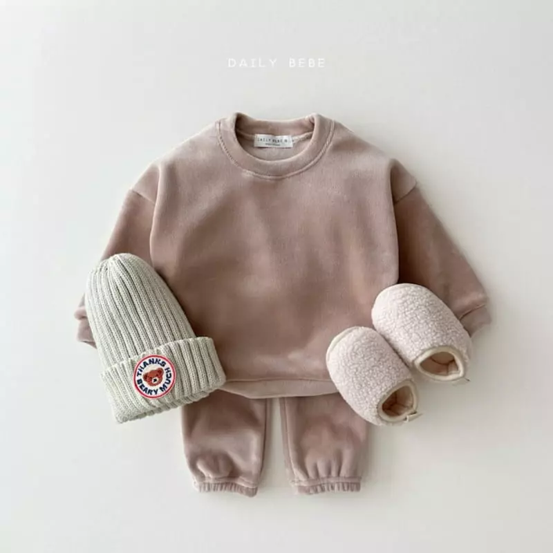 Daily Bebe - Korean Children Fashion - #discoveringself - Mink Jogger Top Bottom Set - 4