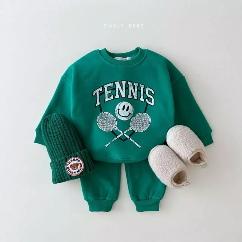 Daily Bebe - Korean Children Fashion - #fashionkids - Tennis Smile Top Bottom Set