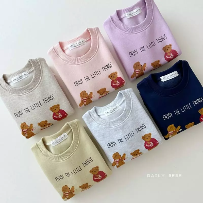 Daily Bebe - Korean Children Fashion - #kidsshorts - Vintage Bear Top Bottom Set - 7