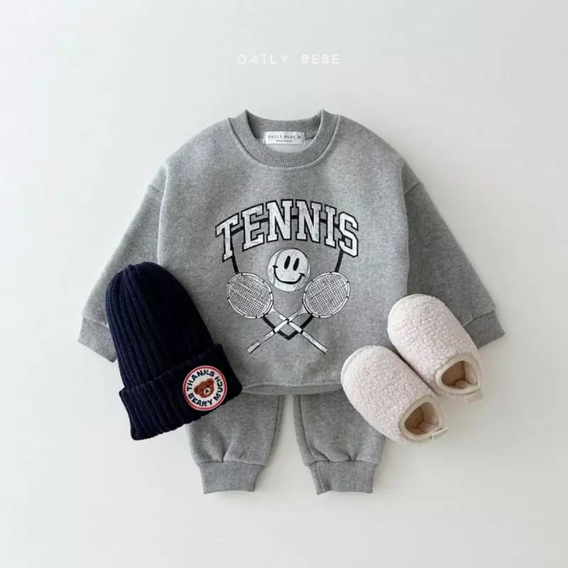 Daily Bebe - Korean Children Fashion - #kidsshorts - Tennis Smile Top Bottom Set - 2