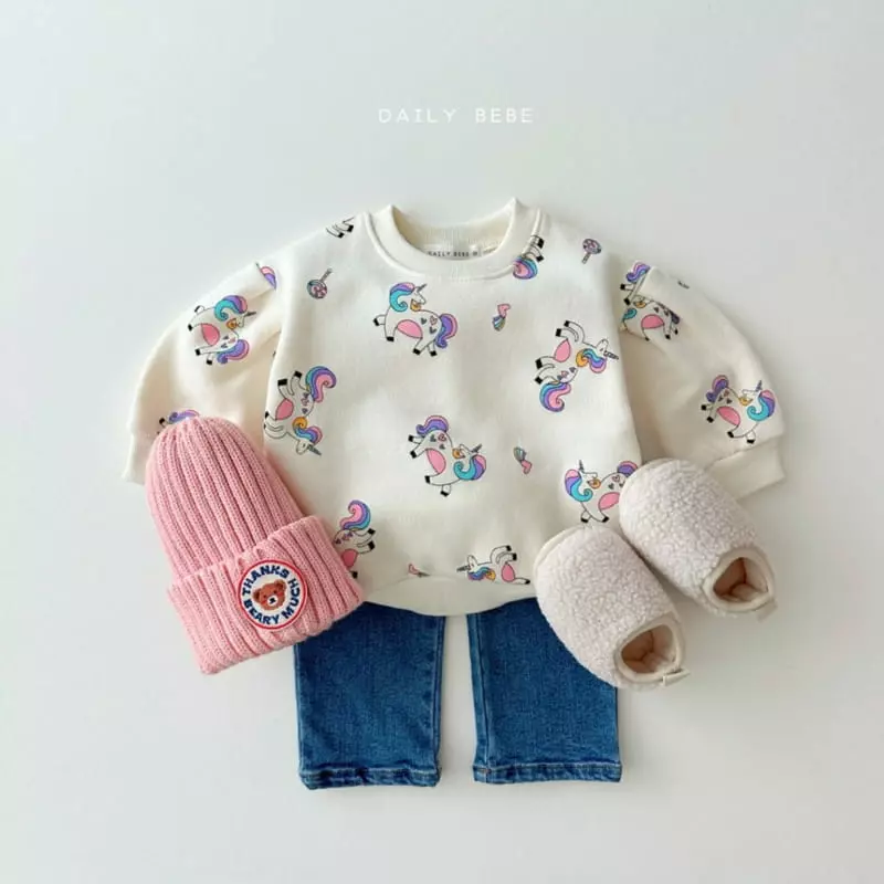 Daily Bebe - Korean Children Fashion - #fashionkids - Unicorn Sweatshirt - 4