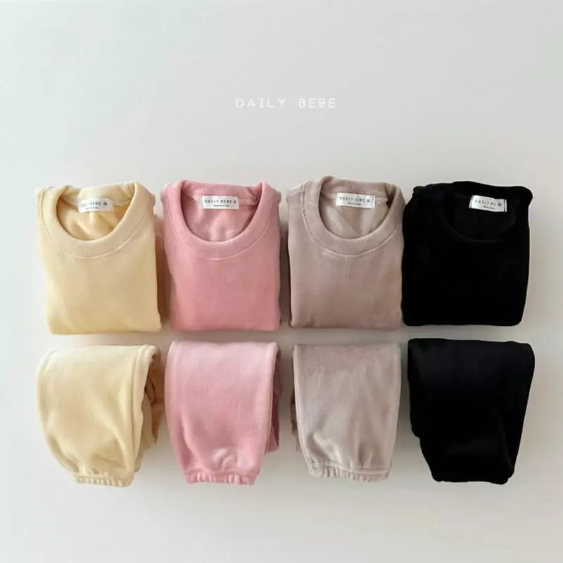 Daily Bebe - Korean Children Fashion - #kidzfashiontrend - Mink Jogger Top Bottom Set - 7