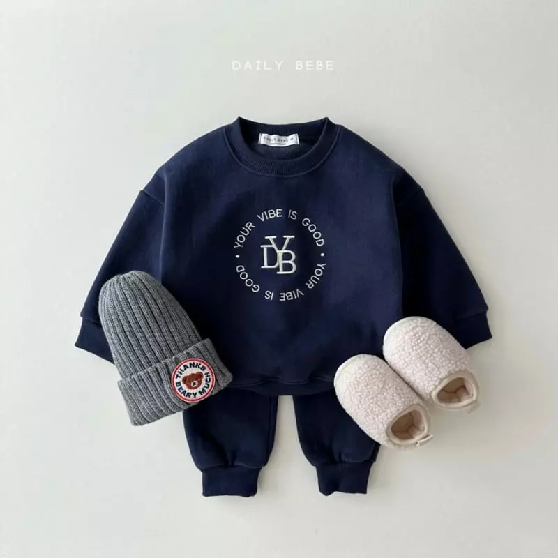 Daily Bebe - Korean Children Fashion - #littlefashionista - Daily Embroidery Top Bottom Set - 3