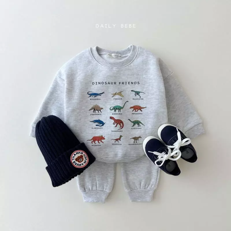 Daily Bebe - Korean Children Fashion - #littlefashionista - Dino Top Bottom Set