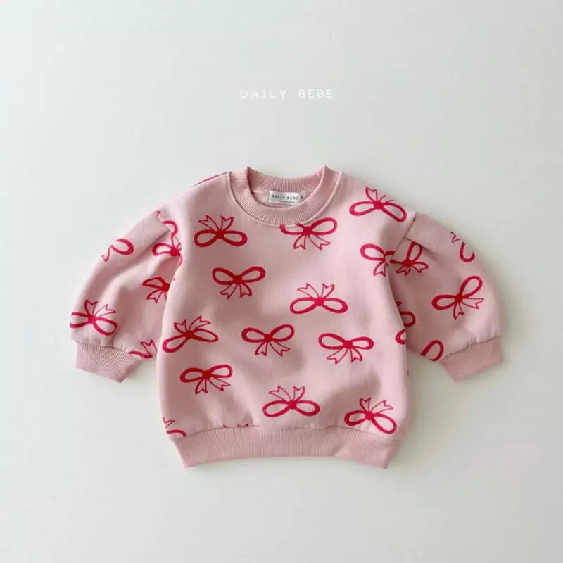 Daily Bebe - Korean Children Fashion - #littlefashionista - Ribbon Puff Sweatshirt - 7