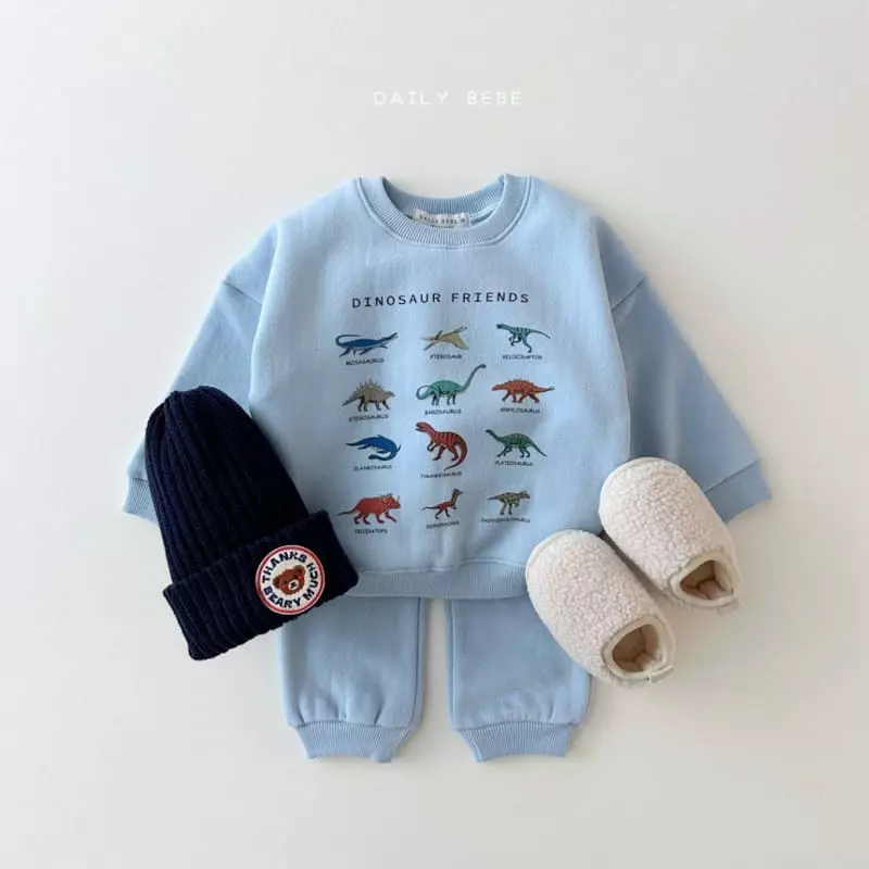 Daily Bebe - Korean Children Fashion - #magicofchildhood - Dino Top Bottom Set - 2