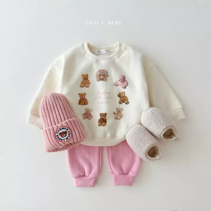 Daily Bebe - Korean Children Fashion - #magicofchildhood - Color Bear Top Bottom Set