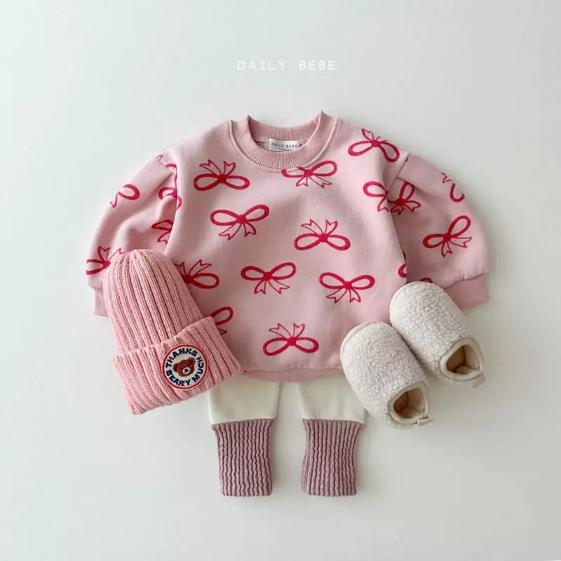 Daily Bebe - Korean Children Fashion - #magicofchildhood - Ribbon Puff Sweatshirt - 8