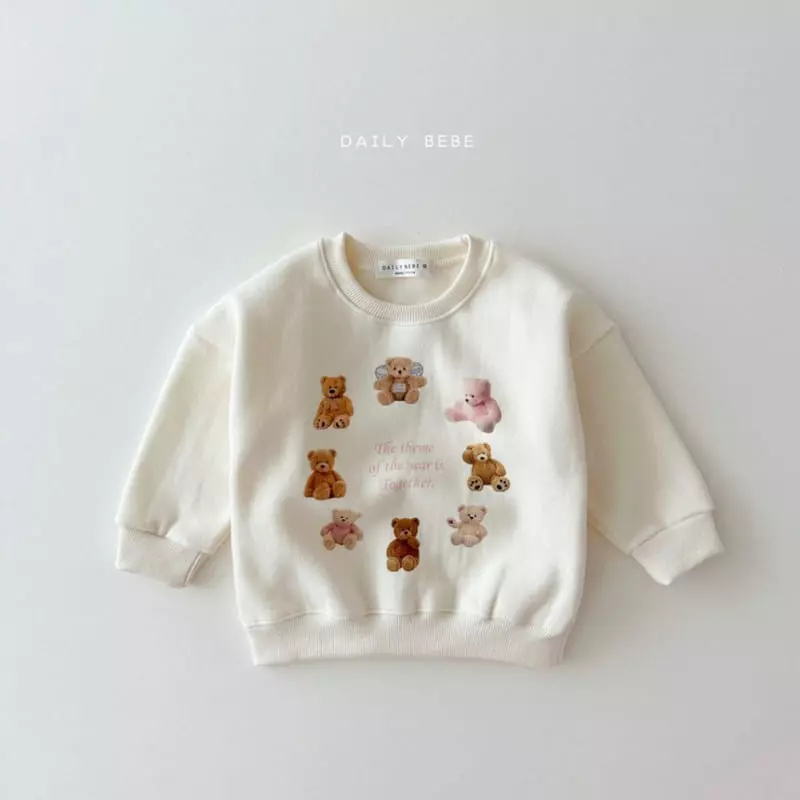 Daily Bebe - Korean Children Fashion - #minifashionista - Color Bear Top Bottom Set - 2
