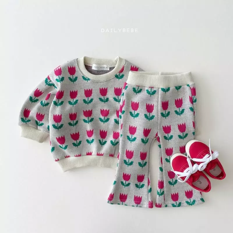 Daily Bebe - Korean Children Fashion - #magicofchildhood - Jacquard Top Bottom Set - 4