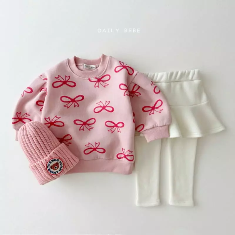 Daily Bebe - Korean Children Fashion - #prettylittlegirls - Ribbon Puff Sweatshirt - 10