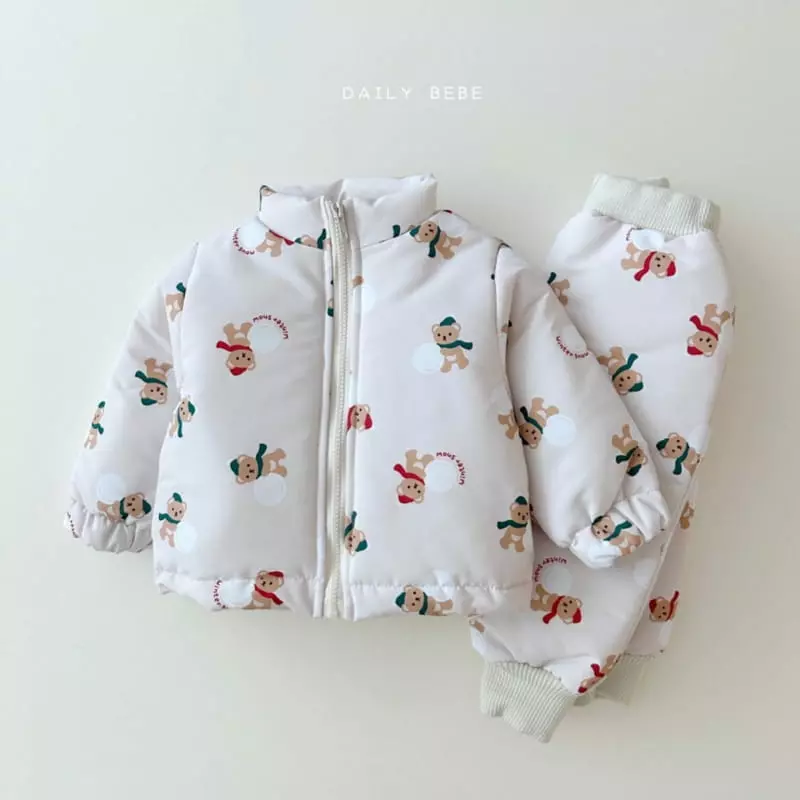 Daily Bebe - Korean Children Fashion - #stylishchildhood - Snow Top Bottom Set - 8