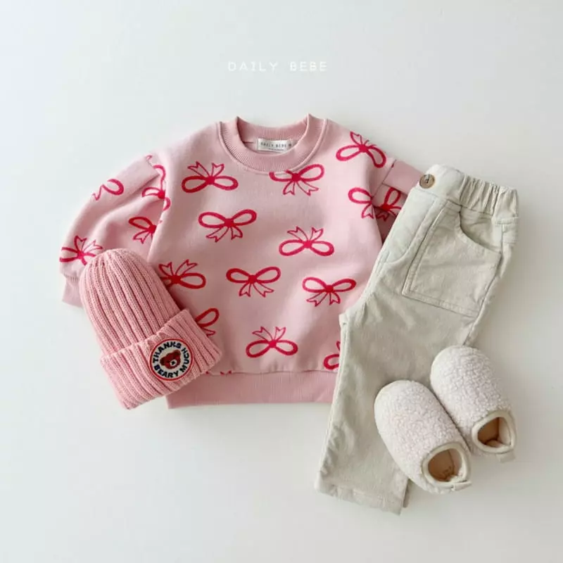 Daily Bebe - Korean Children Fashion - #todddlerfashion - Ribbon Puff Sweatshirt - 11