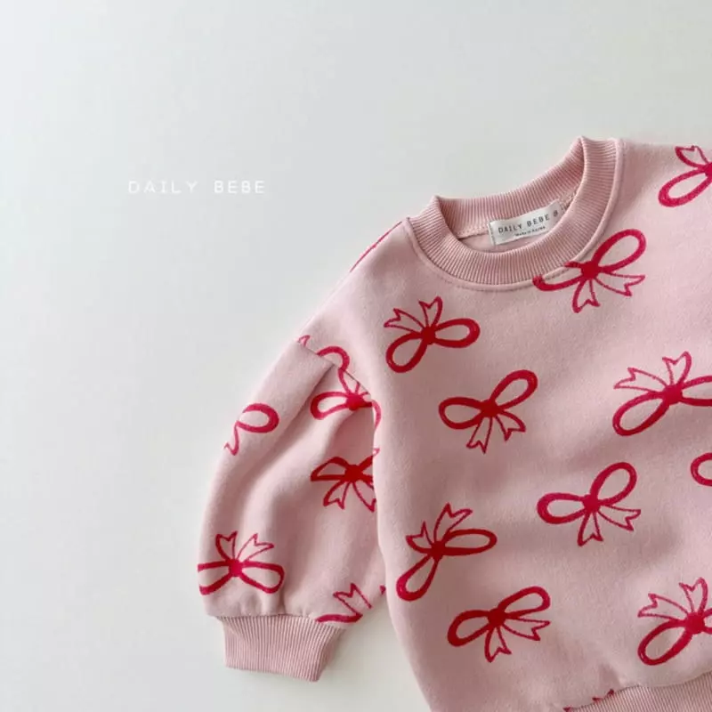 Daily Bebe - Korean Children Fashion - #toddlerclothing - Ribbon Puff Sweatshirt - 12