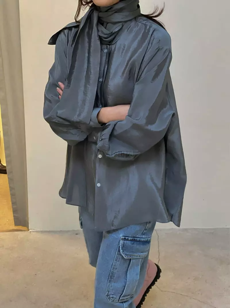 Dailyjud - Korean Women Fashion - #momslook - Tie Blouse - 3