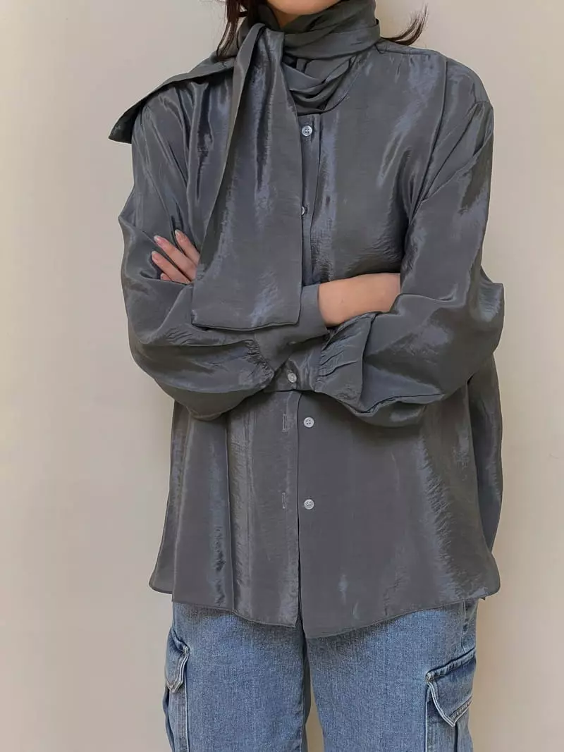 Dailyjud - Korean Women Fashion - #momslook - Tie Blouse - 4