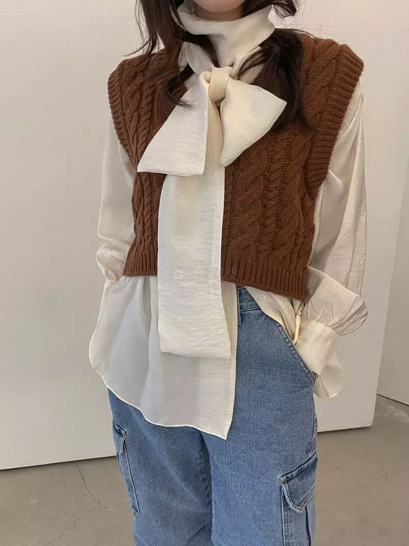 Dailyjud - Korean Women Fashion - #momslook - Cable Vdest - 11