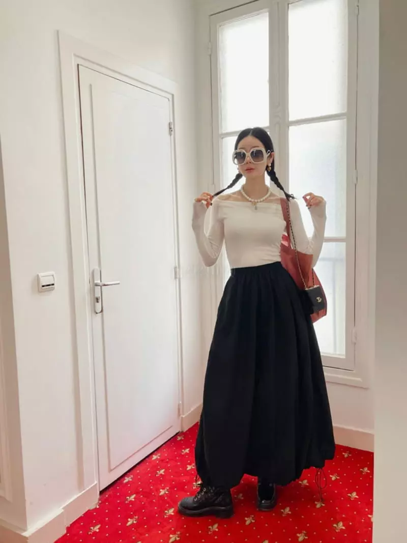 Dailyjud - Korean Women Fashion - #momslook - Off SHOulder Tee - 8