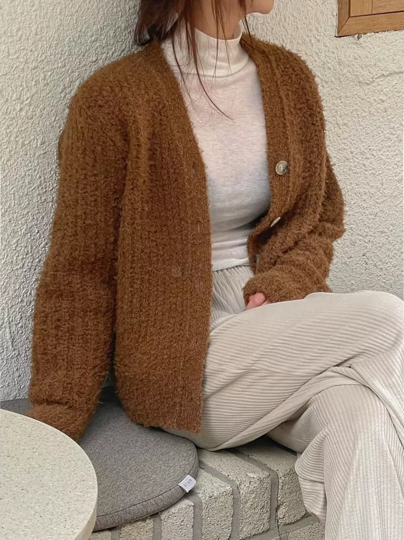 Dailyjud - Korean Women Fashion - #momslook - Bbogle Knit Cardigan - 11