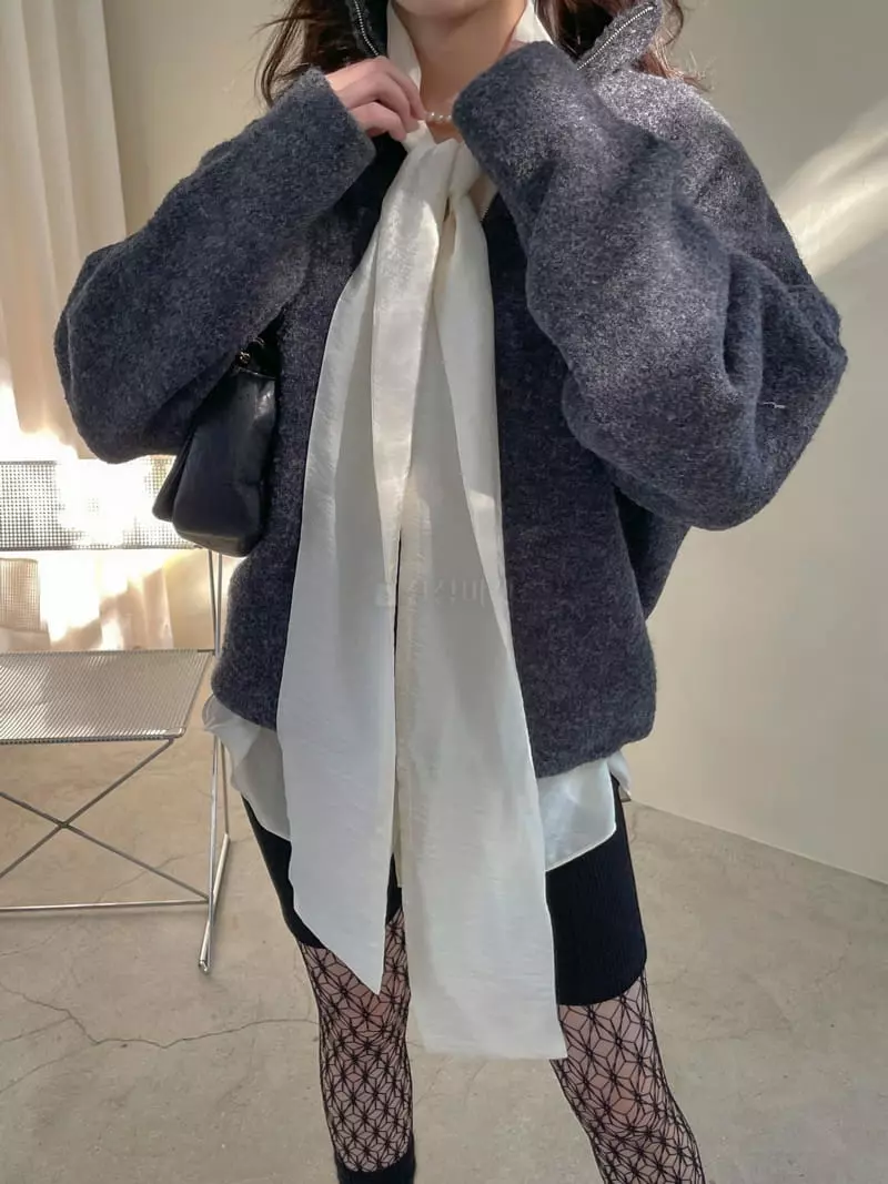Dailyjud - Korean Women Fashion - #momslook - Bookle Zip-up Knit Tee - 8