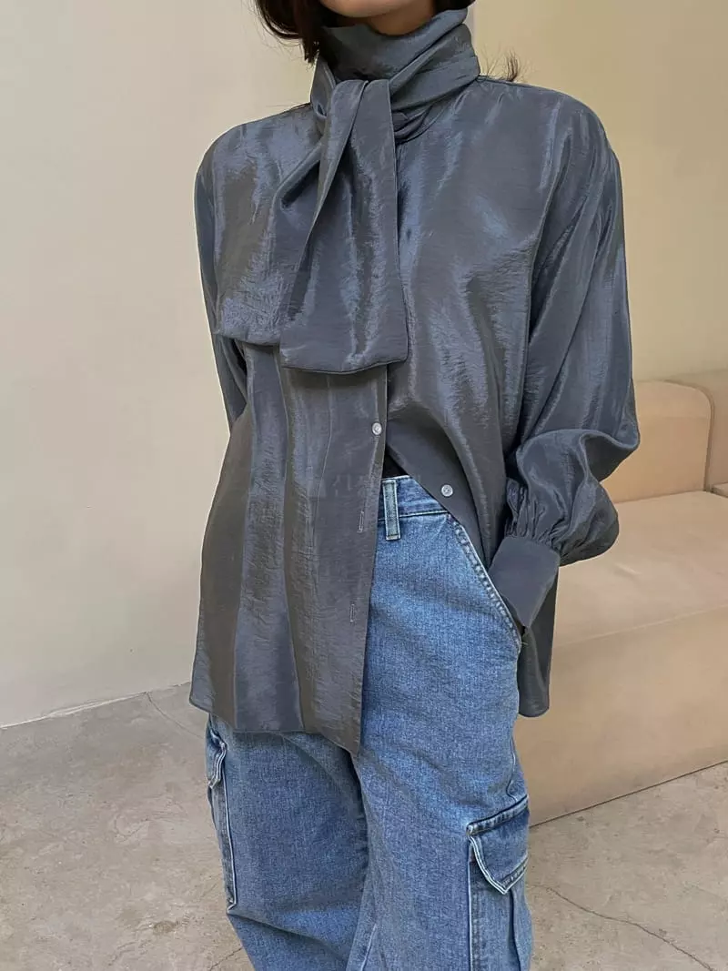 Dailyjud - Korean Women Fashion - #pursuepretty - Tie Blouse - 9