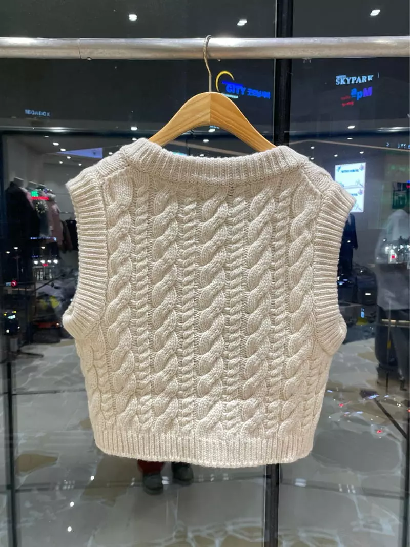 Dailyjud - Korean Women Fashion - #pursuepretty - Cable Knit Vest - 3