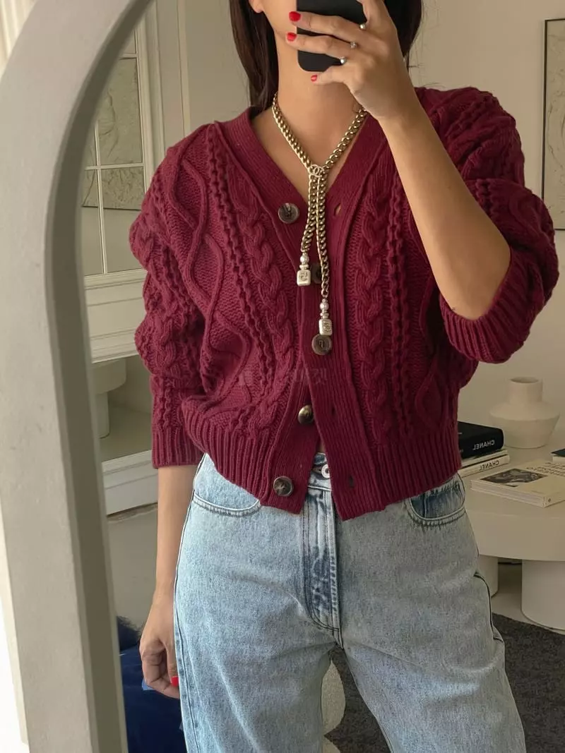Dailyjud - Korean Women Fashion - #vintagekidsstyle - Twist Cardigan - 4