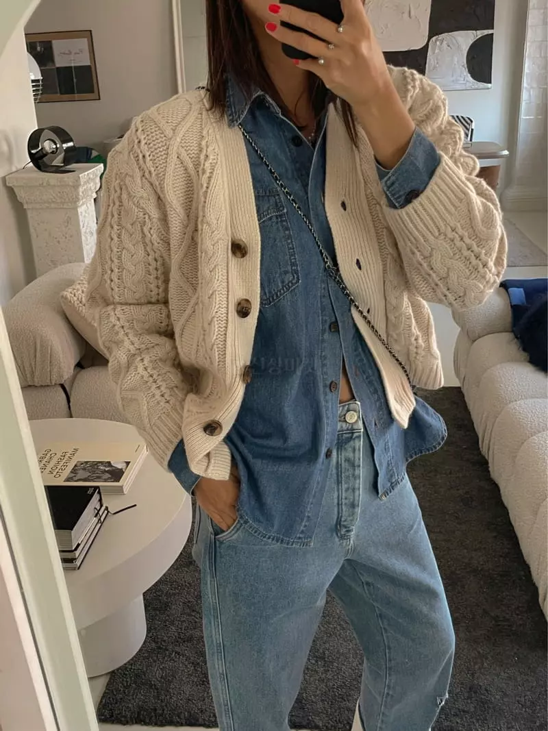 Dailyjud - Korean Women Fashion - #restrostyle - Twist Cardigan - 5