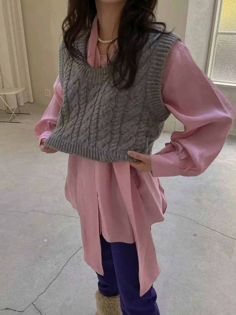 Dailyjud - Korean Women Fashion - #shopsmall - Tie Blouse - 12