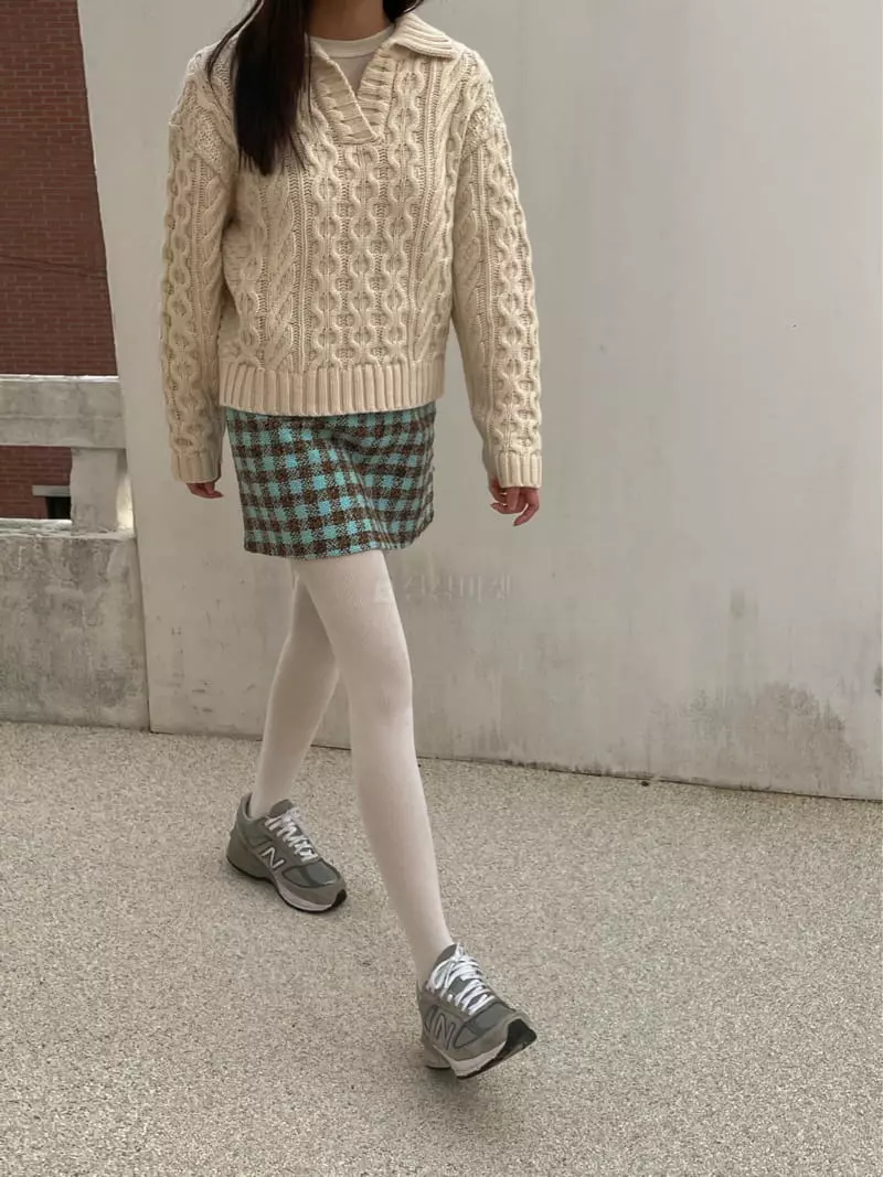 Dailyjud - Korean Women Fashion - #thatsdarling - Check Twid Set Skirt - 6