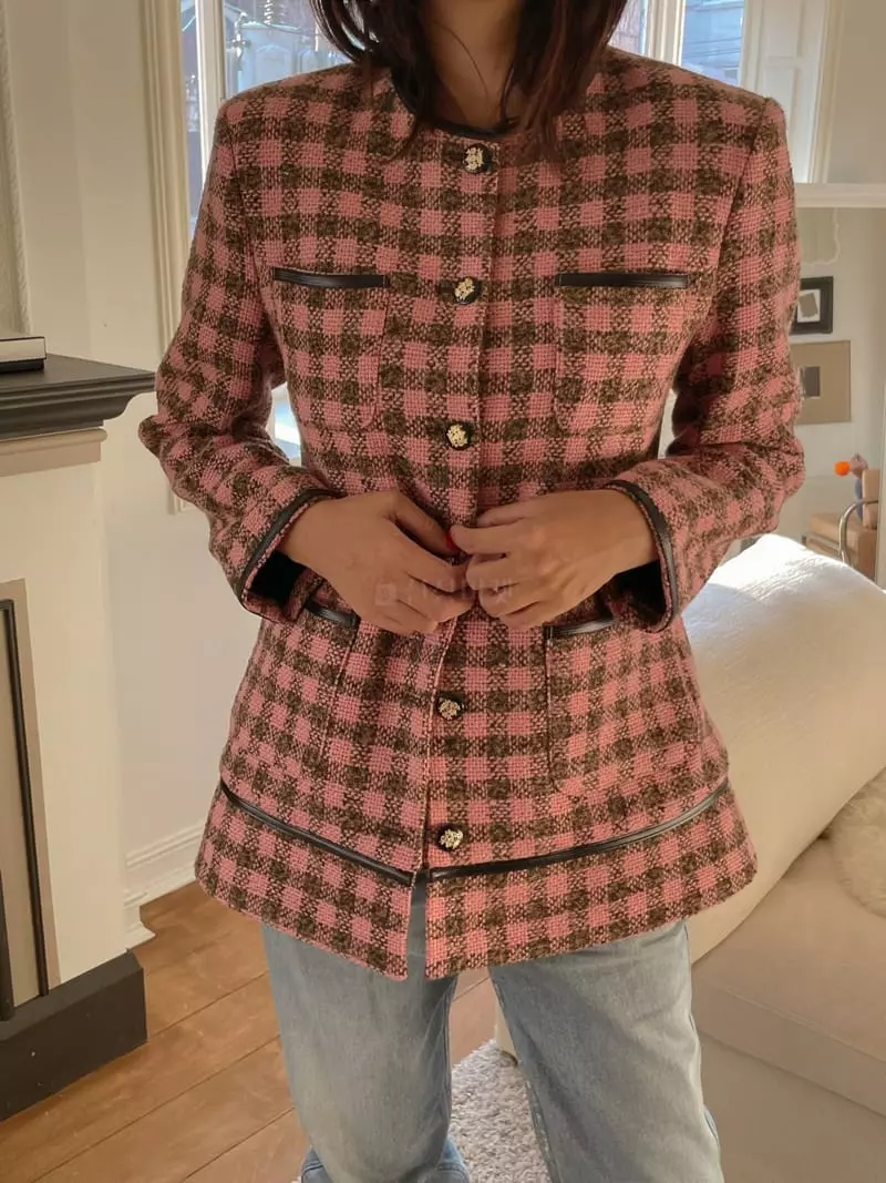 Dailyjud - Korean Women Fashion - #thelittlethings - Check Twid Set Jacket - 6