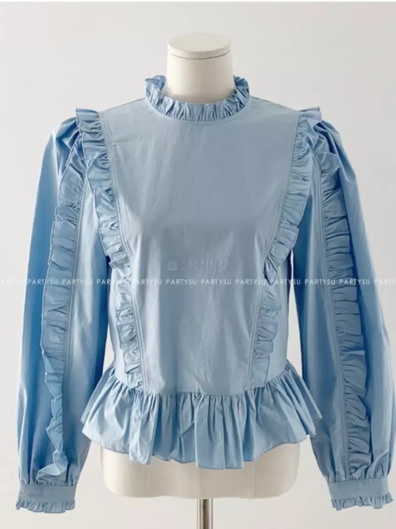 Dailyjud - Korean Women Fashion - #vintagekidsstyle - Frill BLouse - 10
