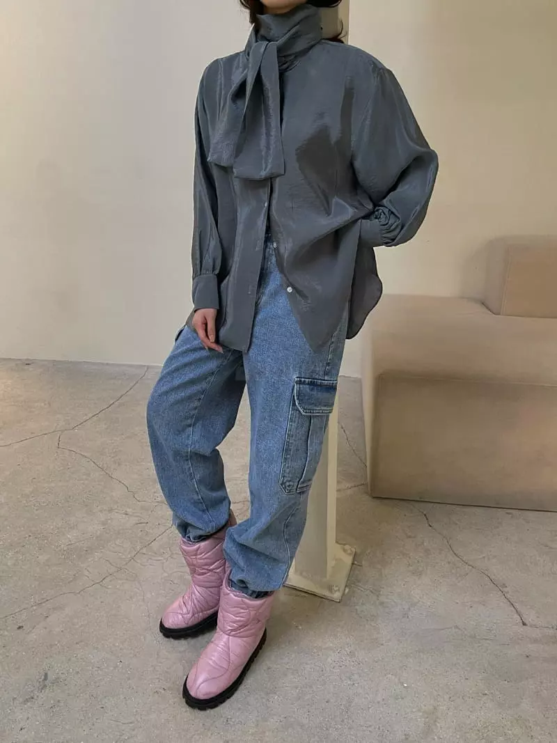 Dailyjud - Korean Women Fashion - #vintagekidsstyle - Tie Blouse - 8