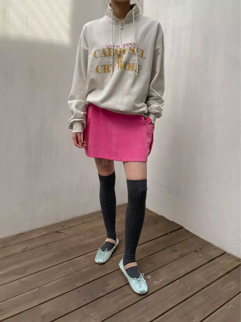 Dailyjud - Korean Women Fashion - #womensfashion - Sky Half Sweatshirt - 11