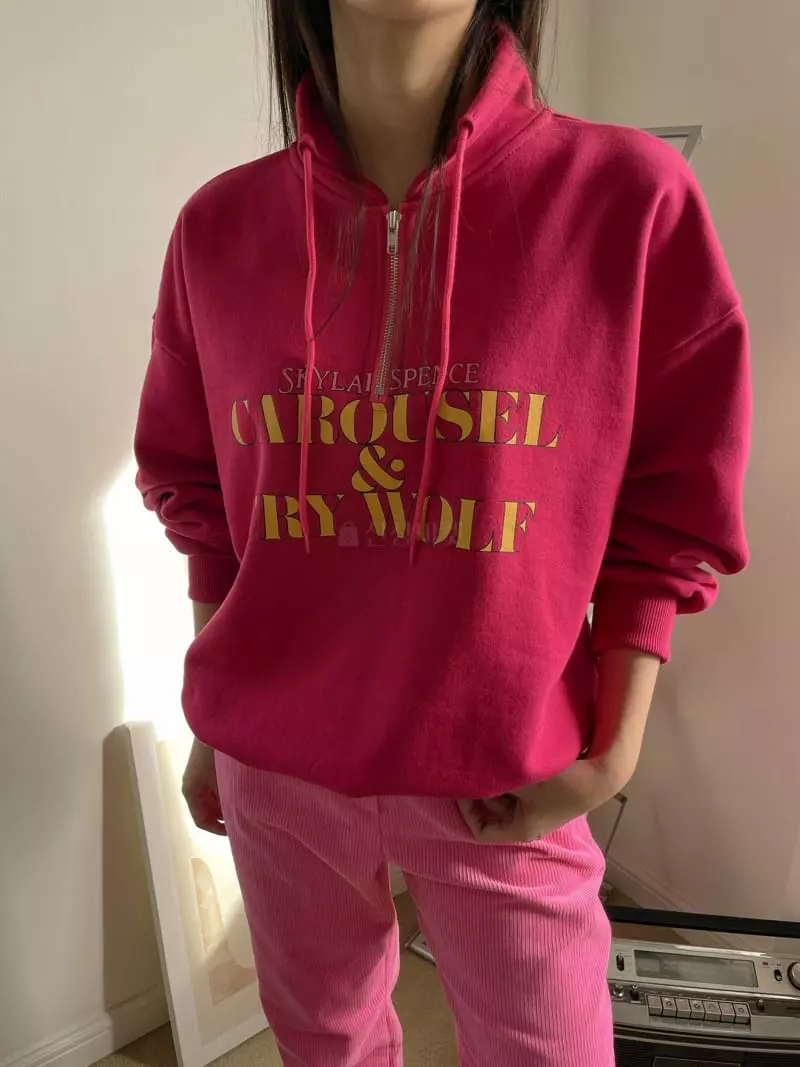 Dailyjud - Korean Women Fashion - #womensfashion - Sky Half Sweatshirt - 3