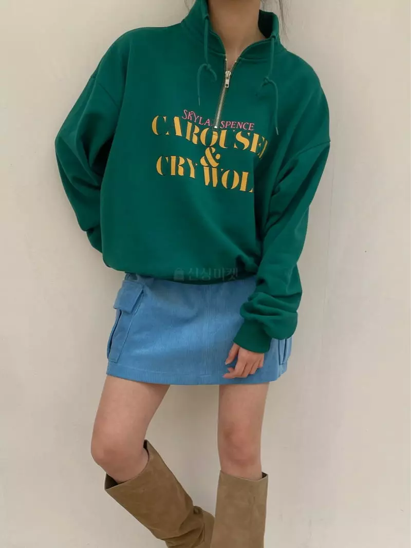 Dailyjud - Korean Women Fashion - #womensfashion - Sky Half Sweatshirt - 9
