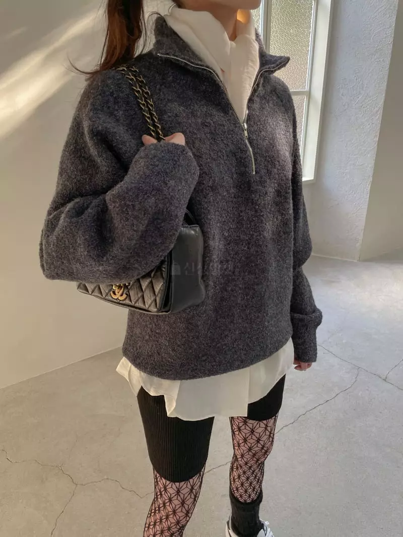 Dailyjud - Korean Women Fashion - #womensfashion - Bookle Zip-up Knit Tee - 7