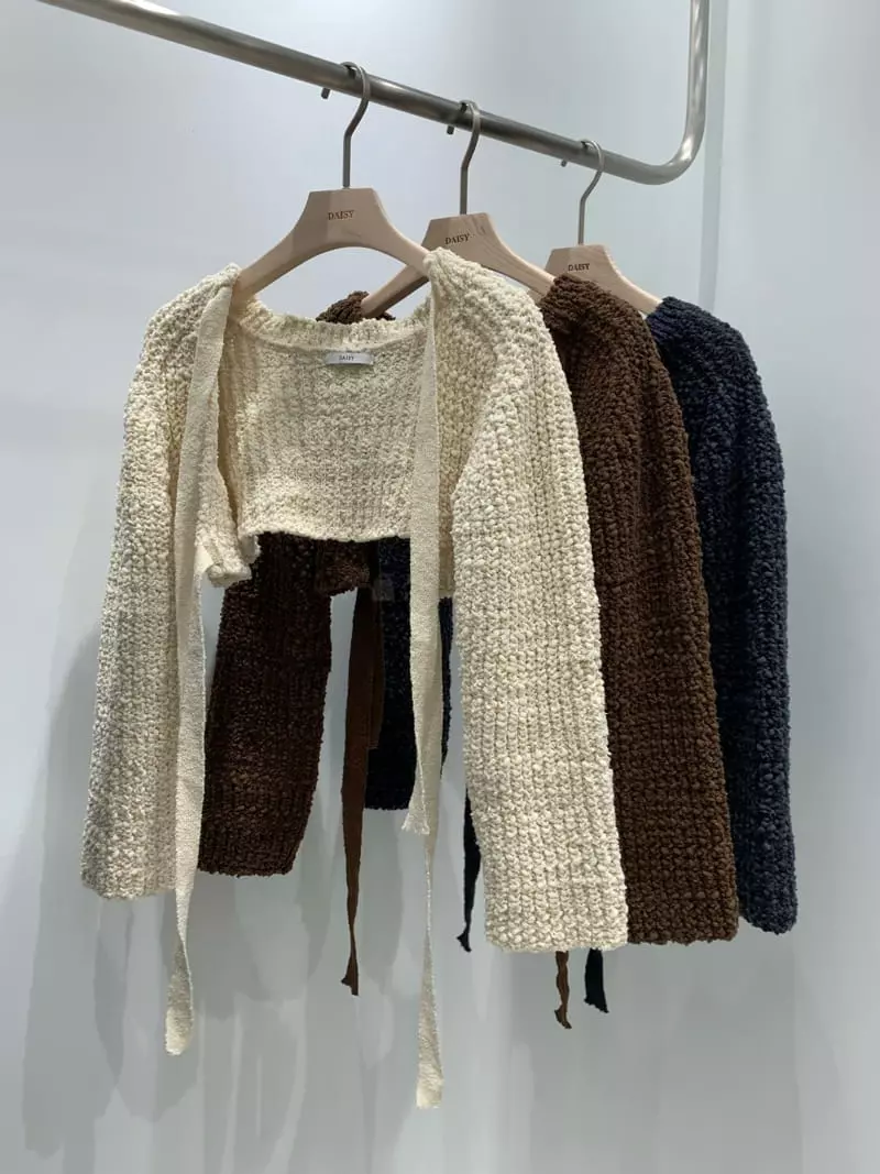 Daisy - Korean Women Fashion - #thelittlethings - Crop Bolero Knit Tee - 4
