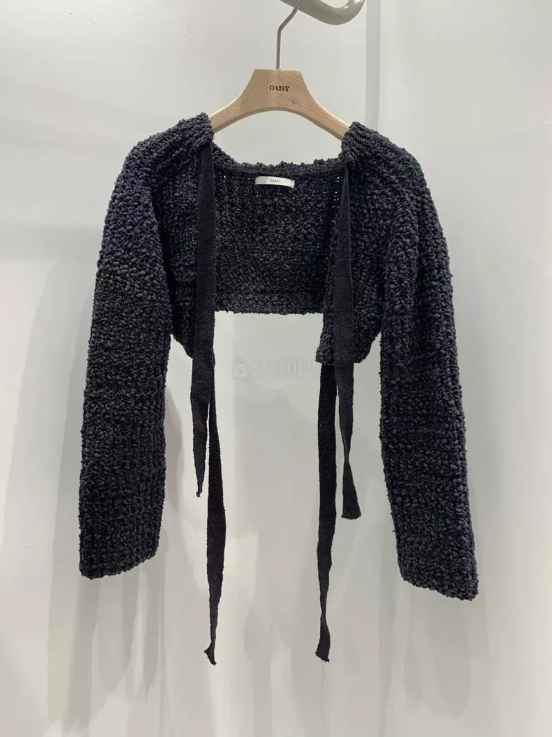 Daisy - Korean Women Fashion - #momslook - Crop Bolero Knit Tee - 6