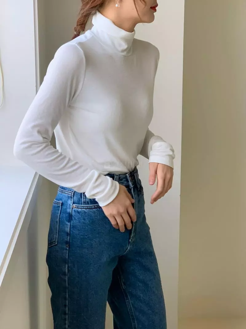 Dawning - Korean Women Fashion - #momslook - Warming Turtleneck Tee - 6